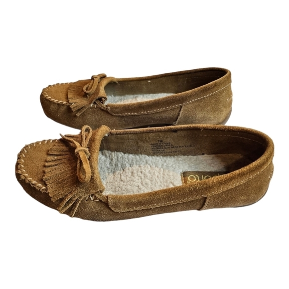 Sporto Patty Suede Fringe Driving Moccasin Slip on Loafer Shoes 7M - Picture 4 of 14
